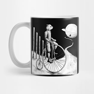 Panda on a bike on the way to Saturn Mug